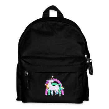 sparkling unicorn with rainbow - Kids' Backpack - black - Front