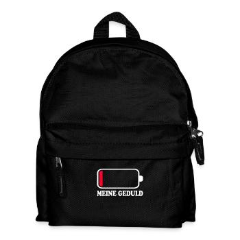 Meine Geduld Akku Leer Batterie Rot Ladebalken - Kinder Rucksack - Schwarz - Vorne