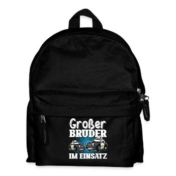 Großer Bruder Im Einsatz Polizei Polizeiauto - Kinder Rucksack - Schwarz - Vorne