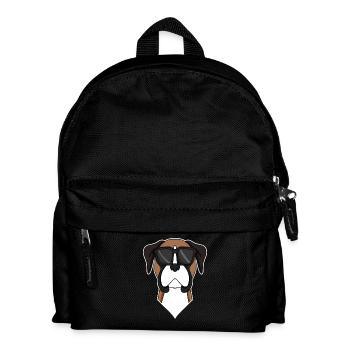 Boxer allemand chien avec lunettes de soleil - Sac à dos Enfant - noir - Devant