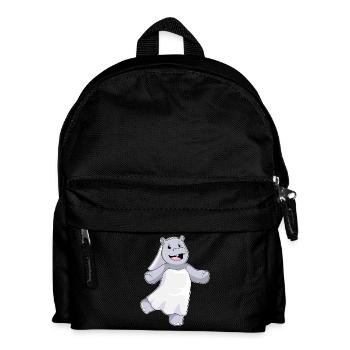 Hippopotamus Bridal Veil Wedding - Kids' Backpack - black - Front
