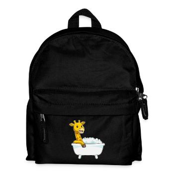 Giraffe Bathing Bathtub - Kids' Backpack - black - Front