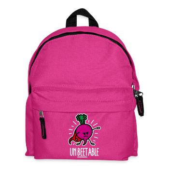Lustig Rüben Rote Bete Superheld Wortspiel Cartoon - Kinder Rucksack - Fuchsia - Vorne