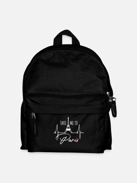Take Me To Paris Herzschlag Eiffelturm Frankreich - Kinder Rucksack - Schwarz