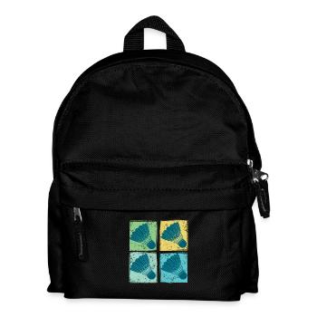 Badminton Federbälle Pop Art - Kinder Rucksack - Schwarz - Vorne