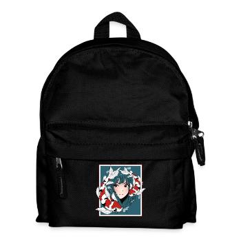 Anime Girl Otaku Koi - Kinder Rucksack - Schwarz - Vorne