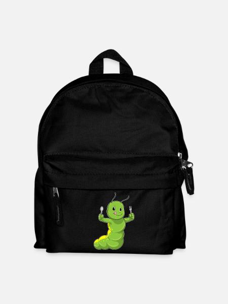 Raupe Besteck Kochen Küche - Kinder Rucksack - Schwarz