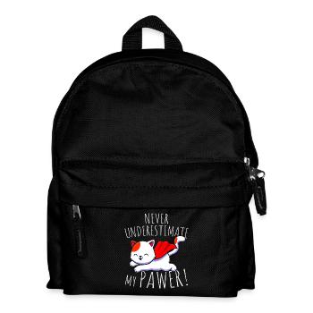 Katzen Never Underestimate My Pawer Wortspiel Cat - Kinder Rucksack - Schwarz - Vorne