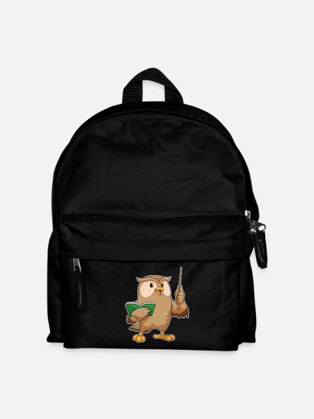 Eule Lehrer Zeigestab Schule - Kinder Rucksack - Schwarz