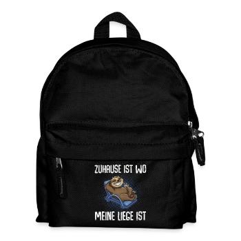 Zuhause Ist Wo Meine Liege Ist Urlaub Urlauber - Kinder Rucksack - Schwarz - Vorne
