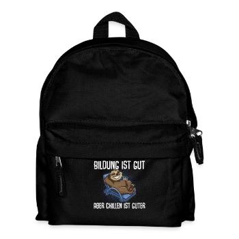 Bildung Ist Gut Aber Chillen Ist Wichtiger Faultie - Kinder Rucksack - Schwarz - Vorne