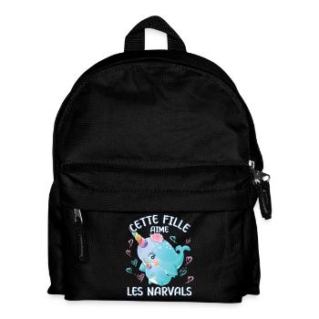 Dieses Mädchen Liebt Narwale - Kinder Rucksack - Schwarz - Vorne