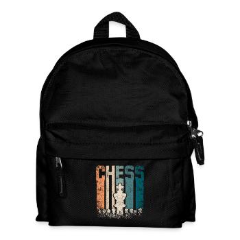 Retro Vintage Chess - Kids' Backpack - black - Front