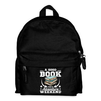 Un bon livre est mon week-end d’aventure - Sac à dos Enfant - noir - Devant