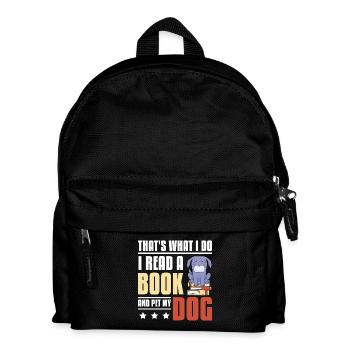 Lire un livre et chien de compagnie - Sac à dos Enfant - noir - Devant