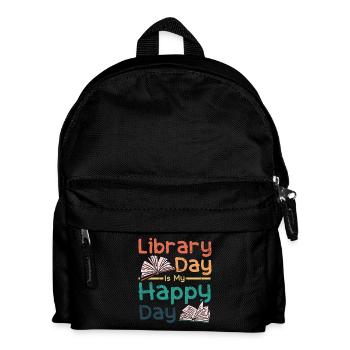 Library day is my happy day - Kids' Backpack - black - Front