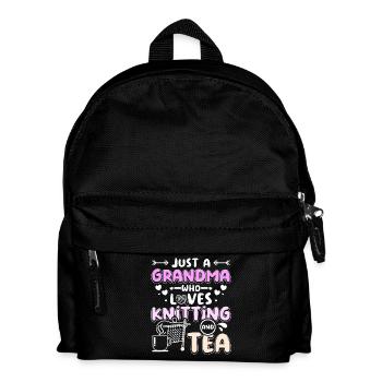 Grandma who loves knitting and tea - Kids' Backpack - black - Front