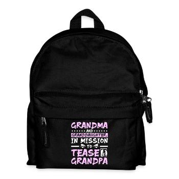 Grand-mère et petite-fille taquinent grand-père - Sac à dos Enfant - noir - Devant