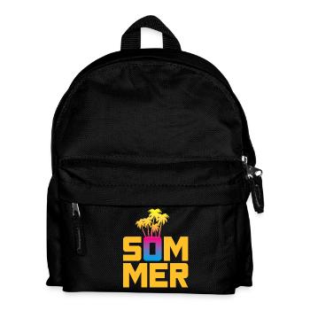 Sommer Palmen Beach Strand farbenfroh Verlauf Fun - Kinder Rucksack - Schwarz - Vorne