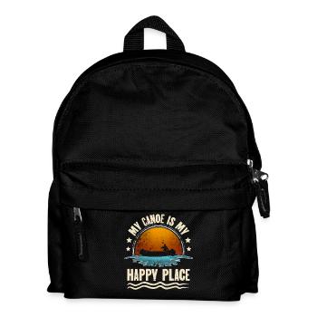 Kanu Kanufahrer Kanufahren - Kinder Rucksack - Schwarz - Vorne