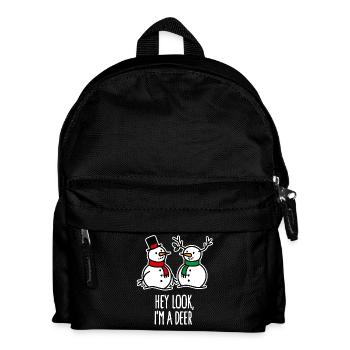 Funny Christmas Snowman Cartoon Deer Deer - Kids' Backpack - black - Front