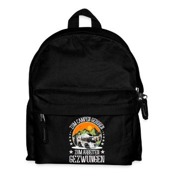 Camping Camper Campen - Kinder Rucksack - Schwarz - Vorne