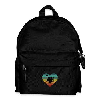 I love drums and drums retro heart - Kids' Backpack - black - Front