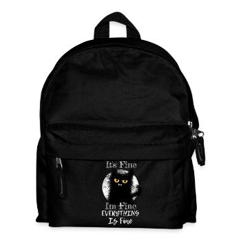 I'm Fine Everything Is Fine Wuschelige Cat - Kids' Backpack - black - Front
