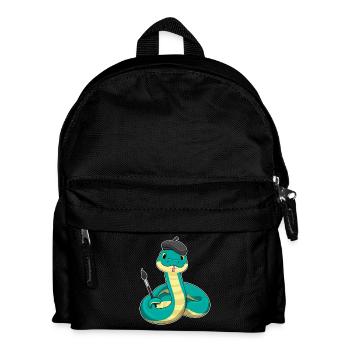 Snake Painter Brush Painting - Kids' Backpack - black - Front