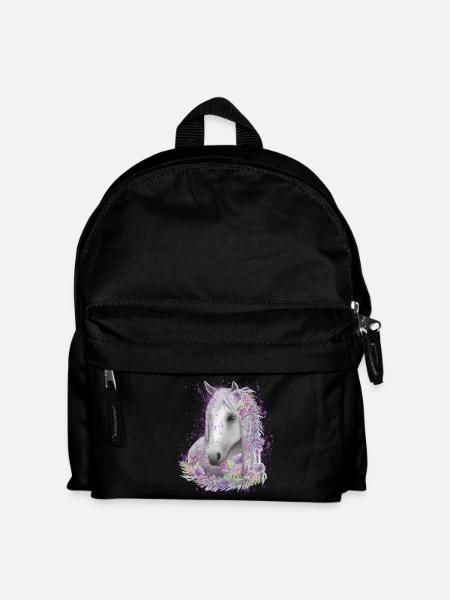 Aquarelle de cheval Motif de cheval - Sac à dos Enfant - noir