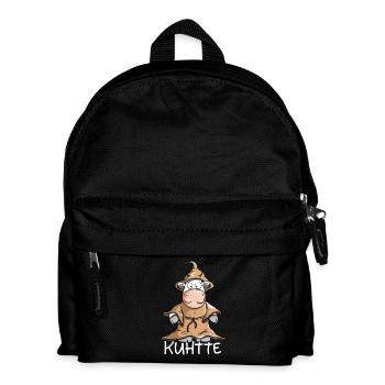 Kuh mit Mönch Kutte I KUHtte Wortspiel - Kinder Rucksack - Schwarz - Vorne