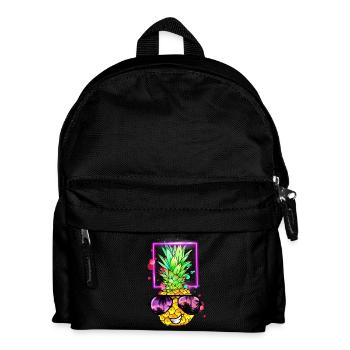 cool pineapple retro neon - Kids' Backpack - black - Front