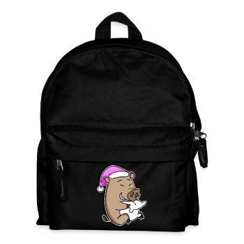 Sanglier avec oreiller et bonnet de couchage - Sac à dos Enfant - noir - Devant