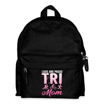 Loud And Proud Tri Mom Triathlete - Kids' Backpack - black - Front