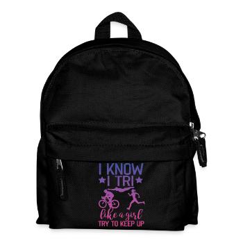 I Know I Tri Like A Girl Triathlon - Kids' Backpack - black - Front