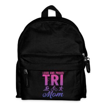 Loud And Proud Tri Mom Triathlete - Kids' Backpack - black - Front