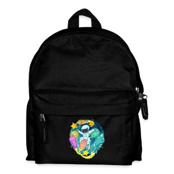 Astronaut im Weltall mit Raketen - Kinder Rucksack - Schwarz - Vorne
