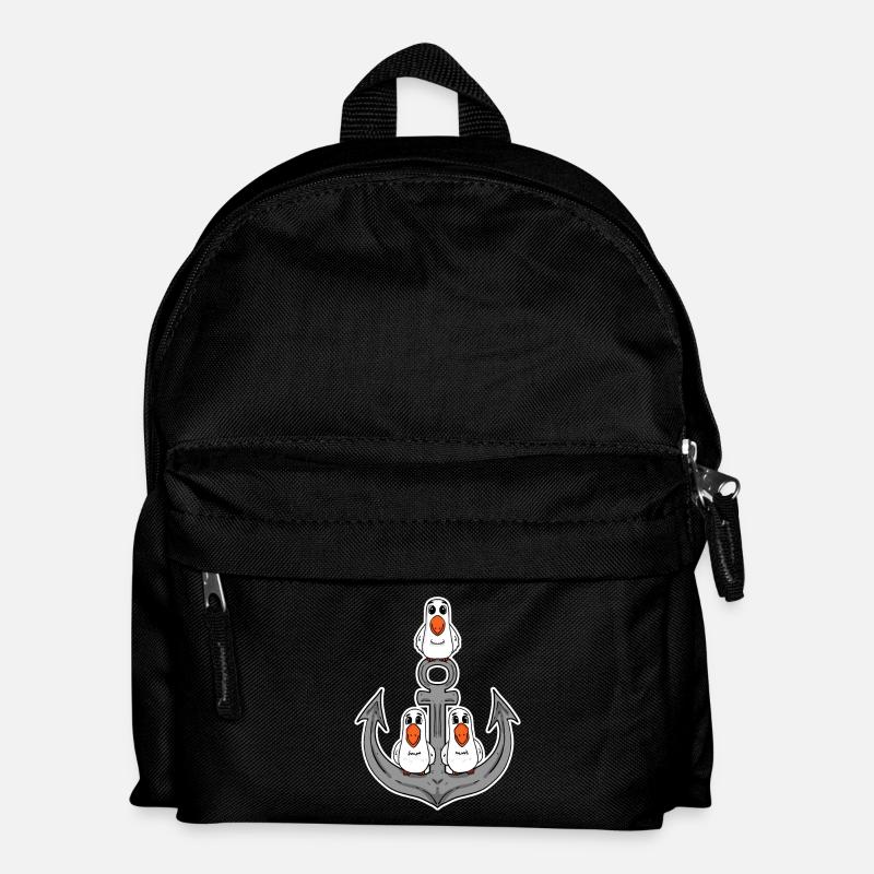Möwen Möwe Anker - Kinder Rucksack - Schwarz