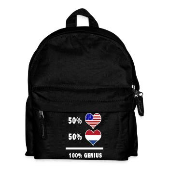 USA and The Netherlands ingenious flag design - Kids' Backpack - black - Front