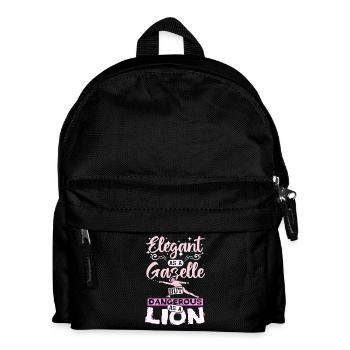 Elegant as a gazelle dangerous as a lion fencing - Kinder Rucksack - Schwarz - Vorne