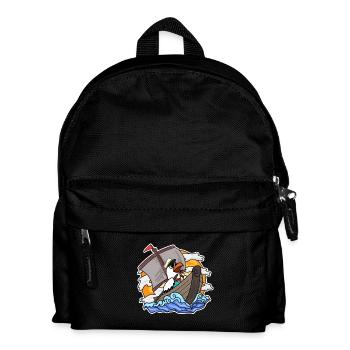 Möwe im Boot - Kinder Rucksack - Schwarz - Vorne
