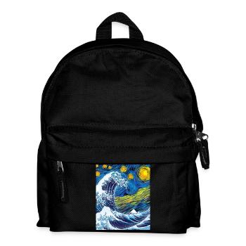 Kanagawa Waves Aesthetic Japanese Art Great Wave - Kids' Backpack - black - Front