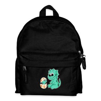 Dinosaurier mit Baby Dinosaurier - Kinder Rucksack - Schwarz - Vorne