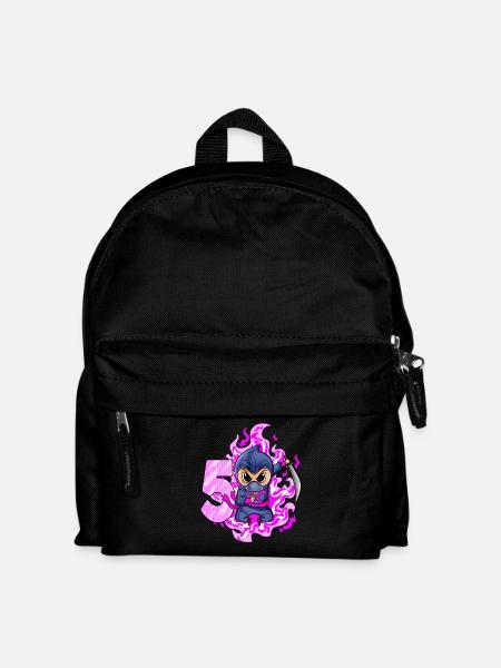 5. Geburtstag Mädchen 5 Jahre alt Ninja - Kinder Rucksack - Schwarz