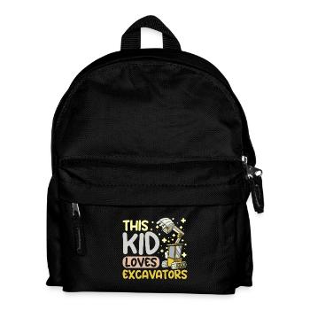 This kid loves excavators - Kids' Backpack - black - Front