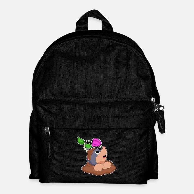 Maulwurf Erde Blume - Kinder Rucksack - Schwarz
