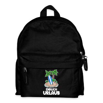 Urlaub - Kinder Rucksack - Schwarz - Vorne