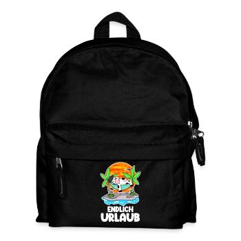 Urlaub - Kinder Rucksack - Schwarz - Vorne