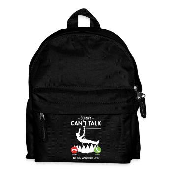 Sorry Can't Talk I'm On Another Line Ziplining - Kinder Rucksack - Schwarz - Vorne