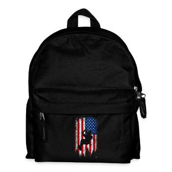 Usa american flag zipline 4th of july - Kinder Rucksack - Schwarz - Vorne